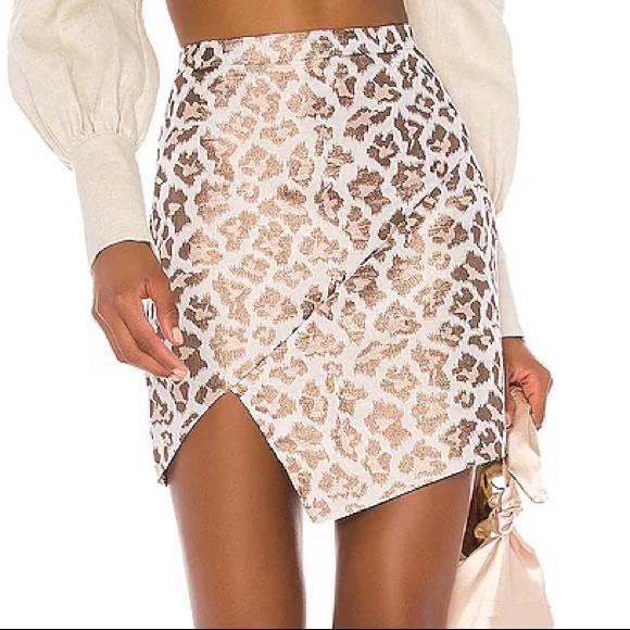 Camilla Coelho Skirt in Gold Brocade Leopard - Size Small - Picture 7 of 7